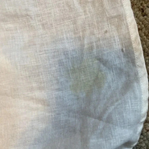 JM Collection Linen V Neck Top Blouse Sequin Artsy White Beads Embroidery Lady16 - Picture 9 of 10